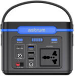 Astrum PS100 24000mAh fekete töltőállomás USB, Type-C, DC, AC220 csatlakozási lehetőségekkel li-polymer cellákkal