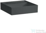 Laufen Kartell By Laufen 46x46 cm-es csiszolt aljú mosdó csaplyuk és túlfolyó nélkül, graphite matt H8183317581121 (H8183317581121)