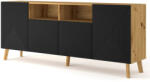 BIM Furniture 4 ajtós komód artisan tölgy színben, fekete fronttal LUXI 195 (bim_LUXI_4D_195_KOMODA_ARTISAN_5903769725175)