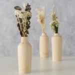 Boltze Home Vaza din lemn cu buchet de flori uscate Faya, 30 cm (4066076101023)