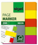 Sigel Jelölőcímke, papír, 5x40 lap, 12x50 mm, SIGEL "Neon Mini", vegyes szín (SIHN655) - bestoffice