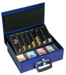 WEDO Pénzkazetta, Euro bankjegyekhez és érmékhez, 35, 5x27, 5x10 cm, WEDO "UNIVERSA", kék (150100803) - bestoffice