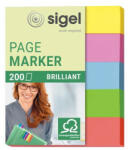 Sigel Jelölőcímke, papír, 5x40 lap, 12x50 mm, SIGEL "Brilliant Mini", vegyes szín (SIHN625) - bestoffice