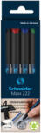 Schneider Alkoholos marker készlet, OHP, 0, 7 mm, SCHNEIDER "Maxx 222 F", 4 különböző szín (112294) - bestoffice