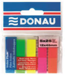 DONAU Jelölőcímke, műanyag, 5x25 lap, 12x45 mm, DONAU, neon szín (D7577) - bestoffice