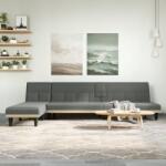 vidaXL Canapea extensibilă în formă de L gri 255x140x70 cm textil (3157227) Canapea