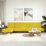 vidaXL Canapea extensibilă în formă de L galben 279x140x70 cm catifea (3157219) Canapea