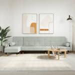 vidaXL Canapea extensibilă în formă de L gri 271x140x70 cm catifea (3157221) Canapea