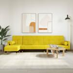 vidaXL Canapea extensibilă în formă de L galben 271x140x70 cm catifea (3157225) Canapea