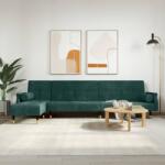 vidaXL Canapea extensibilă în formă de L verde 271x140x70 cm catifea (3157223) Canapea