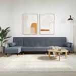 vidaXL Canapea extensibilă în formă de L gri 271x140x70 cm catifea (3157222) Canapea