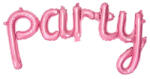 Partydeco Fólia lufi - party, Rózsaszín felirat, csak csak levegővel tölthető (LUFI990821)