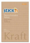 STICK N Öntapadó jegyzettömb, vonalas, 150x101 mm, 100 lap, STICK N "Kraft Notes (SN21641) - bestoffice