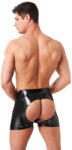 Rimba Latex Play Men's Shorts with Open Backside Black M