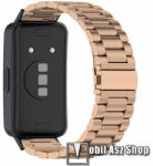  Fém okosóra szíj - ROSE GOLD - rozsdamentes acél, csatos - 200mm hosszú - HUAWEI Band 8