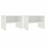 vidaXL Noptiere, 2 buc. , alb, 40 x 30 x 30 cm, PAL (800064) - izocor