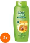 Wash&Go Set 2 x Sampon Wash & Go cu Miere pentru Toate Tipurile de Par, 675 ml