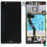 Huawei P9 Plus - LCD Kijelző + Érintőüveg + Keret + Akkumulátor (Black) - 02350SUS, 02350VXU Genuine Service Pack, Black