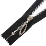  Fém cipzár zárt #5AB C1 alumínium fekete - 14 cm