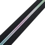  Folyóméteres cipzár RT10, #5 szivárvány spirál T50-T1 - Fekete 332