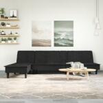 vidaXL Canapea în formă de L negru 255x140x70 cm catifea (3157263) Canapea