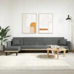 vidaXL Canapea extensibilă în formă de L gri 275x140x70 cm textil (3157230) Canapea