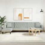 vidaXL Canapea extensibilă în formă de L gri 271x140x70 cm catifea (3157276) Canapea