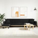 vidaXL Canapea extensibilă în formă de L negru 275x140x70 cm textil (3157234) Canapea