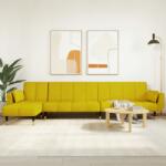 vidaXL Canapea extensibilă în formă de L galben 275x140x70 cm catifea (3157210) Canapea