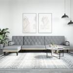 vidaXL Canapea extensibilă în formă de L gri 260x140x70 cm textil (3157272) Canapea
