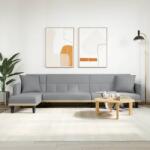 vidaXL Canapea extensibilă în formă de L gri 275x140x70 cm textil (3157232) Canapea