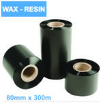  Ribon 80mm x 300m, Ceară - Rășină, Negru, OUT (RIB-WR-80-300-OUT)