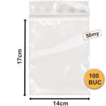  Pungi Cu Fermoar, Set 100 bucăți, 140x170mm, 50my (ZIP-140-170-100)
