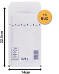  Plicuri cu bule albe B12 140x225 - 10 buc (B12A-10)