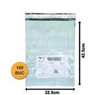  Pungi Curierat cu Buzunar AWB, Set 100 bucăți, 325x425+50mm, 60my, FB04+ (FB04-PLUS-100)