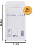  Plicuri cu bule albe B12 140x225 - 100 buc (B12A-100)