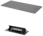 Kanlux BIURO+ 04-0062-100 Soft POP-UP fém asztali doboz, 3xM45, 70x120x240mm, ezüst (28315) (28315)