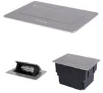 Kanlux BIURO+ 04-0052-100 Soft POP-UP fém asztali doboz, 2xM45, 95x123x170mm, ezüst (28313) (28313)