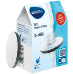 BRITA Set de 3 filtre BRITA MicroDisc BR1020107, 1 cartus 4 saptamani sau aprox 150l, Reduce cantitatea de clor, plumb si cupru, Previne depunerile de calcar (BR1020107) Rezerva filtru cana