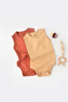 BabyCosy Set 2 body-uri fara maneci bebe unisex -100% bumbac organic - Mustar/ Scortisoara, Baby Cosy (BC-CSY3020-18)