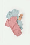 BabyCosy Set 2 body-uri bebe unisex din bumbac organic si modal - Mint/Rose, Baby Cosy (BC-CSYM11208-18)