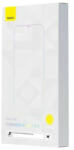 Apple iPhone 13 / 13 Pro / 14 / 16e, Kijelzővédő, ütésálló fólia (az íves részre NEM hajlik rá! ), Tempered Glass (edzett üveg), Full Glue, Baseus Crystal, Clear, 2 db / csomag