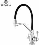 Getwell Pelikan-SP, két karos, 3 utas, kihúzható zuhanyfejes Konyhai Csap Víztisztítókhoz Króm színben (GW240C)
