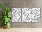 PontPöttyöző - Gyümölcskosár (3 db-os készlet) Méret: 40x60cm (3db), Keretezés: Keret nélkül (csak a vászon), Szín: Zöld