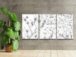  PontPöttyöző - Virágzó liliomfa (3 db-os készlet) Méret: 40x60cm (3db), Keretezés: Keret nélkül (csak a vászon), Szín: Fekete