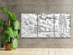  PontPöttyöző - Utazás vonaton (3 db-os készlet) Méret: 40x60cm (3db), Keretezés: Keret nélkül (csak a vászon), Szín: Zöld