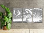  PontPöttyöző - A fa és a világegyetem (3 db-os készlet) Méret: 40x60cm (3db), Keretezés: Keret nélkül (csak a vászon), Szín: Kék
