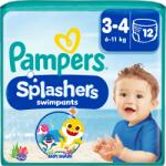 Pampers Scutece pentru inot Splashers Baby Shark, Marimea 3-4, 6-11 kg, 12 bucati, Pampers