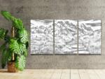 PontPöttyöző - Hegyi tájkép (3 db-os készlet) Méret: 40x60cm (3db), Keretezés: Keret nélkül (csak a vászon), Szín: Zöld