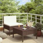 vidaXL 2 részes barna polyrattan párnákkal 310197